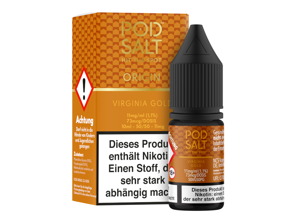 Pod Salt Origin - Virginia Gold - Nikotinsalz Liquid 11 mg/ml 5er Packung