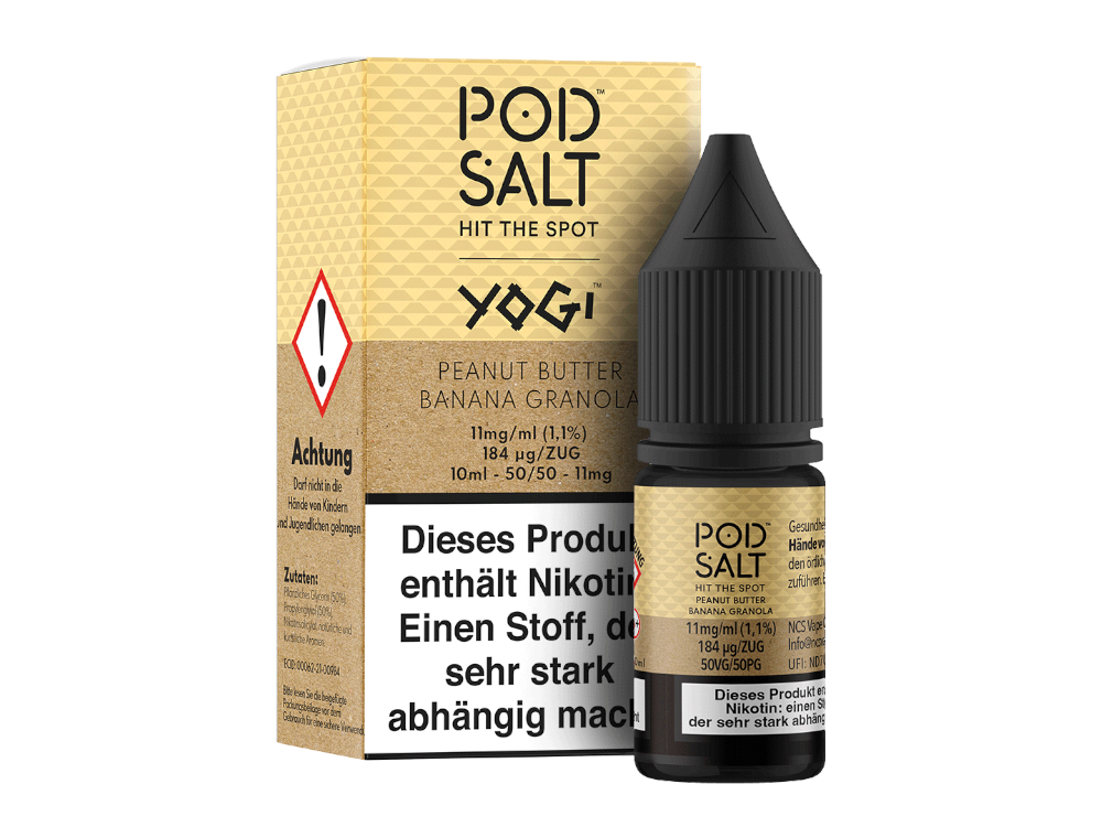 Pod Salt Fusion - Peanut Butter Banana Granola - Nikotinsalz Liquid 11 mg/ml 100er Packung