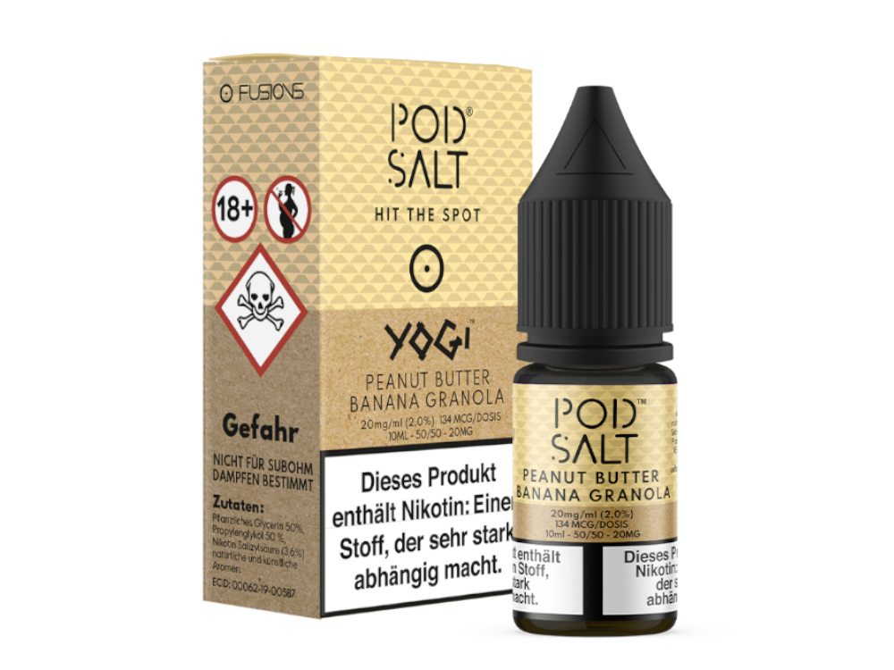 Pod Salt Fusion - Peanut Butter Banana Granola - Nikotinsalz Liquid 20 mg/ml 100er Packung