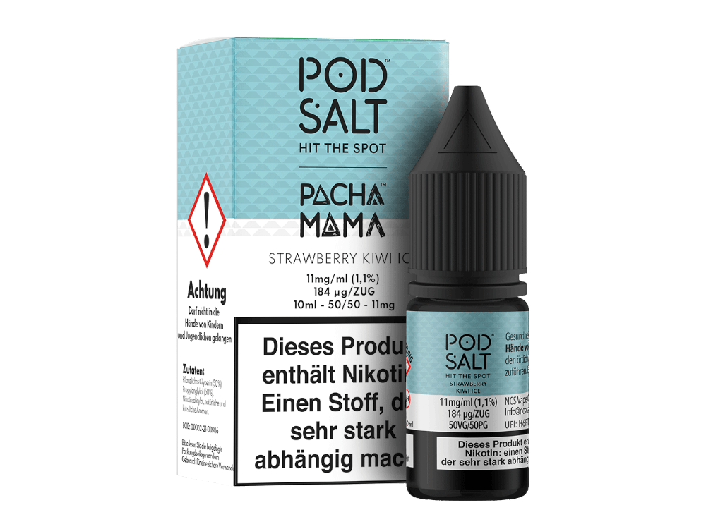 Pod Salt Fusion - Strawberry Kiwi Ice - Nikotinsalz Liquid 11 mg/ml 5er Packung