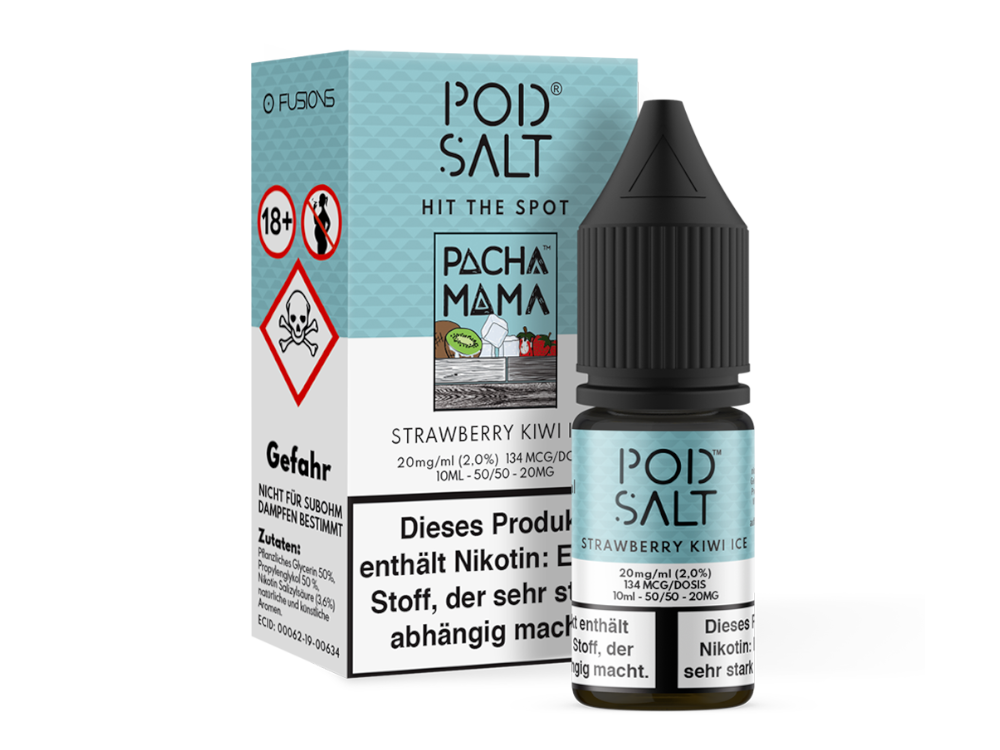 Pod Salt Fusion - Strawberry Kiwi Ice - Nikotinsalz Liquid 20 mg/ml 100er Packung