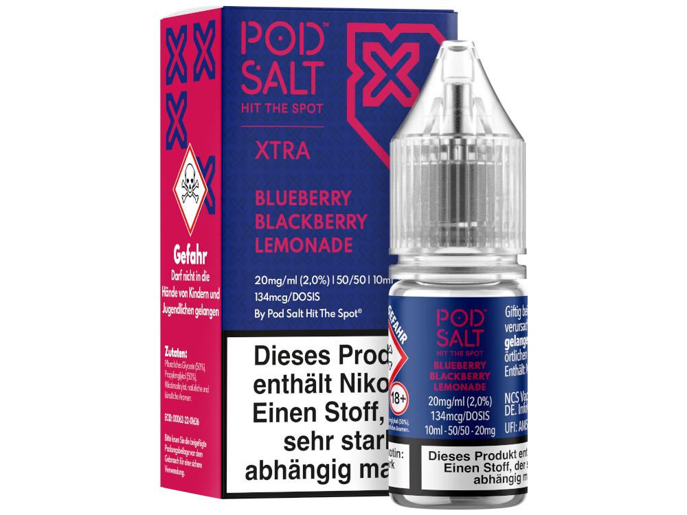 Pod Salt X - Blueberry Blackberry Lemonade - Nikotinsalz Liquid 20 mg/ml