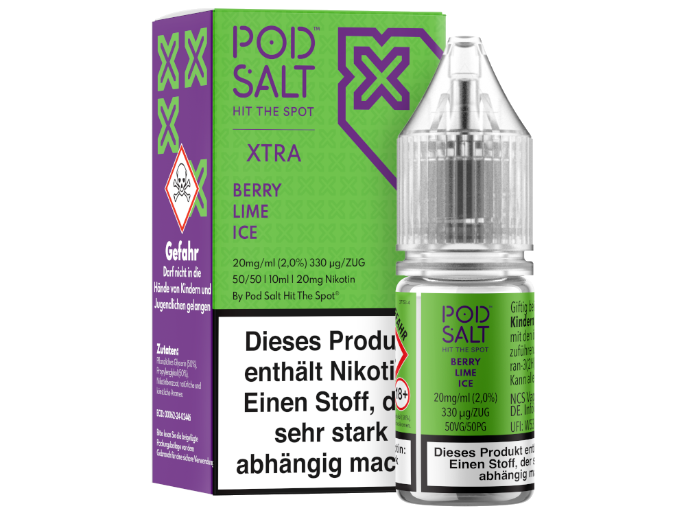 Pod Salt X - Berry Lime Ice - Nikotinsalz Liquid 20 mg/ml 100er Packung