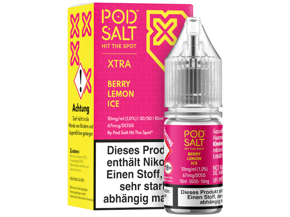 Pod Salt X - Berry Lemon Ice - Nikotinsalz Liquid 10 mg/ml 5er Packung