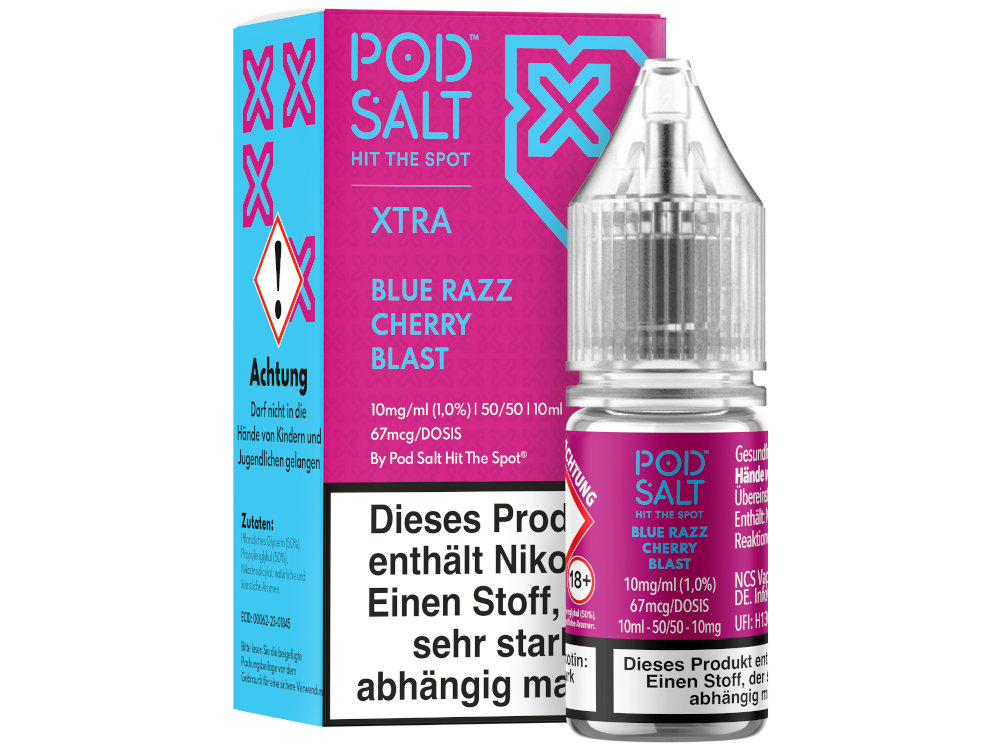 Pod Salt X - Blue Razz Cherry Blast - Nikotinsalz Liquid 10 mg/ml
