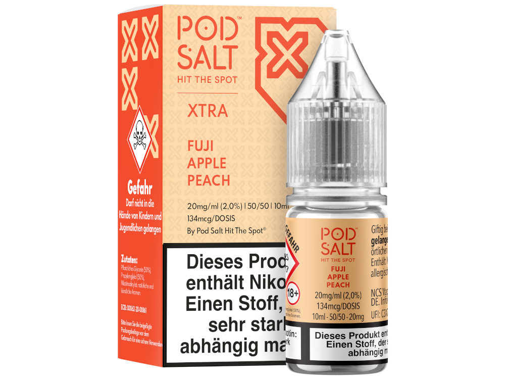 Pod Salt X - Fuji Apple Peach - Nikotinsalz Liquid 20 mg/ml 100er Packung