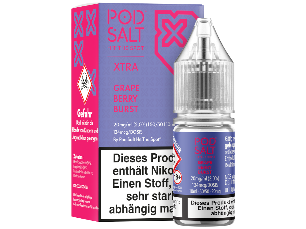 Pod Salt X - Grape Berry Burst - Nikotinsalz Liquid 20 mg/ml