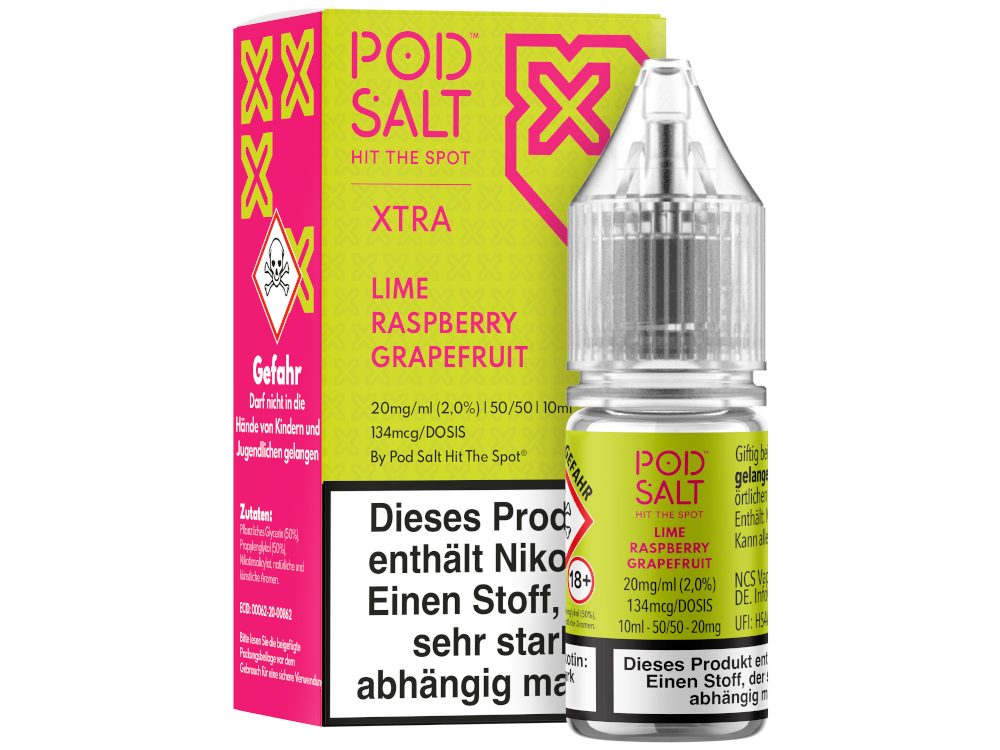 Pod Salt X - Lime Raspberry Grapefruit - Nikotinsalz Liquid 20 mg/ml 5er Packung