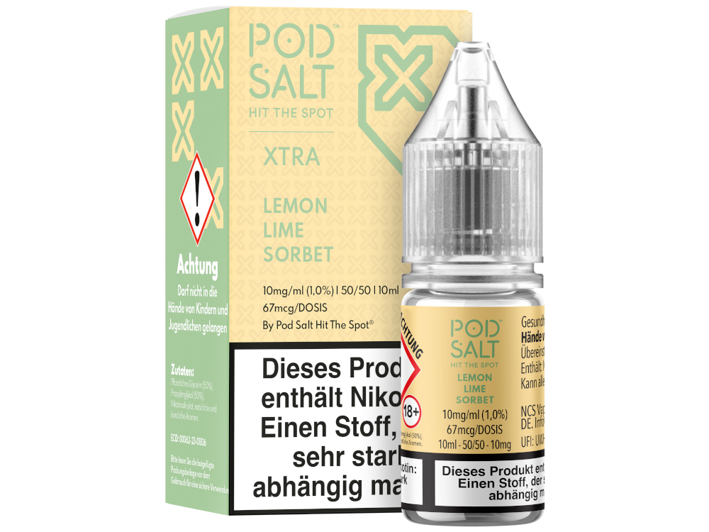 Pod Salt X - Lemon Lime Sorbet - Nikotinsalz Liquid 10 mg/ml 100er Packung