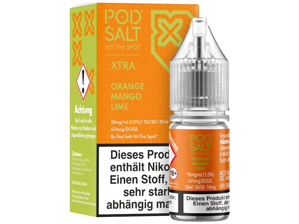 Pod Salt X - Orange Mango Lime - Nikotinsalz Liquid 10 mg/ml 100er Packung