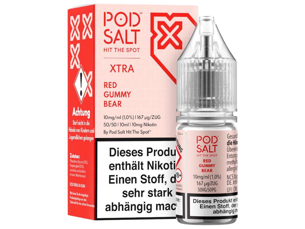 Pod Salt X - Red Gummy Bear - Nikotinsalz Liquid 10 mg/ml 100er Packung