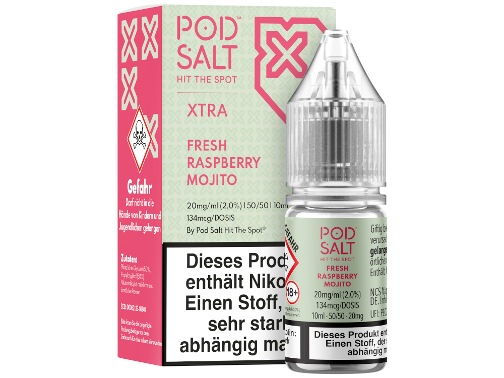 Pod Salt X - Fresh Rasperry Mojito - Nikotinsalz Liquid 20 mg/ml 5er Packung