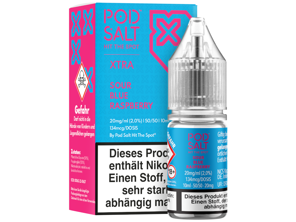 Pod Salt X - Sour Blue Raspberry - Nikotinsalz Liquid 20 mg/ml