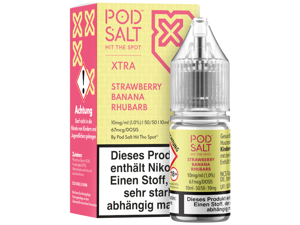 Pod Salt X - Strawberry Banana Rhubarb - Nikotinsalz Liquid 10 mg/ml 100er Packung