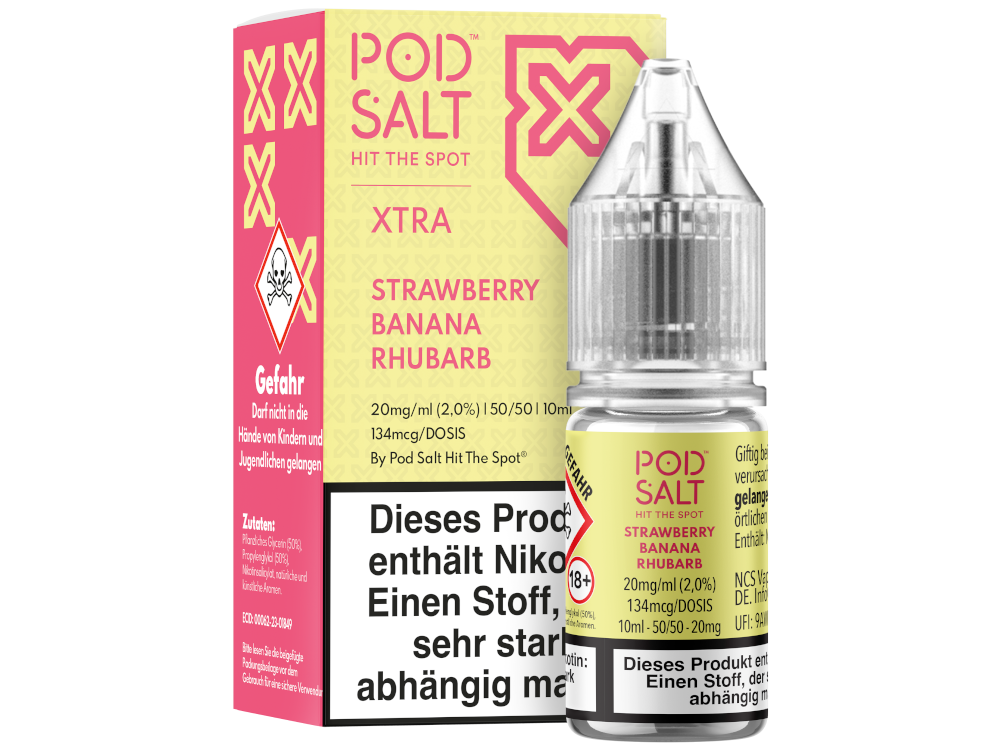 Pod Salt X - Strawberry Banana Rhubarb - Nikotinsalz Liquid 20 mg/ml 5er Packung