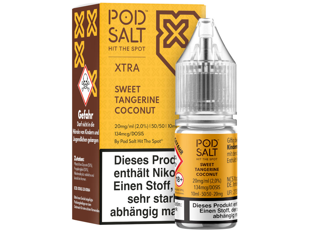 Pod Salt X - Sweet Tangerine Coconut - Nikotinsalz Liquid 20 mg/ml 100er Packung