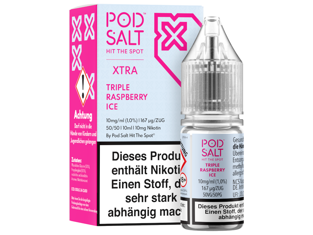 Pod Salt X - Triple Raspberry Ice - Nikotinsalz Liquid 10 mg/ml 100er Packung