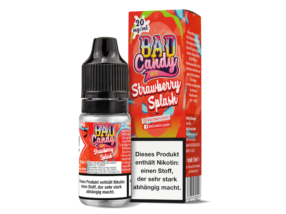 Bad Candy Liquids - Strawberry Splash - Nikotinsalz Liquid 20 mg/ml