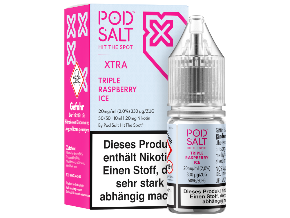Pod Salt X - Triple Raspberry Ice - Nikotinsalz Liquid 20 mg/ml 100er Packung