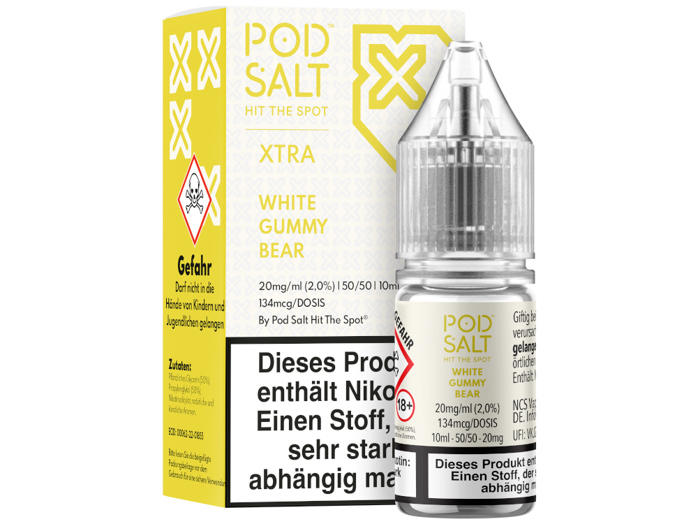 Pod Salt X - White Gummy Bear - Nikotinsalz Liquid 20 mg/ml 100er Packung