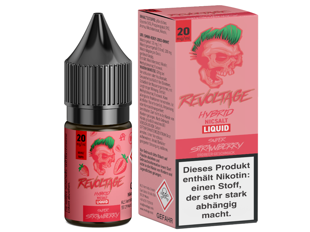 Revoltage - Super Strawberry - Hybrid Nikotinsalz Liquid 20 mg/ml