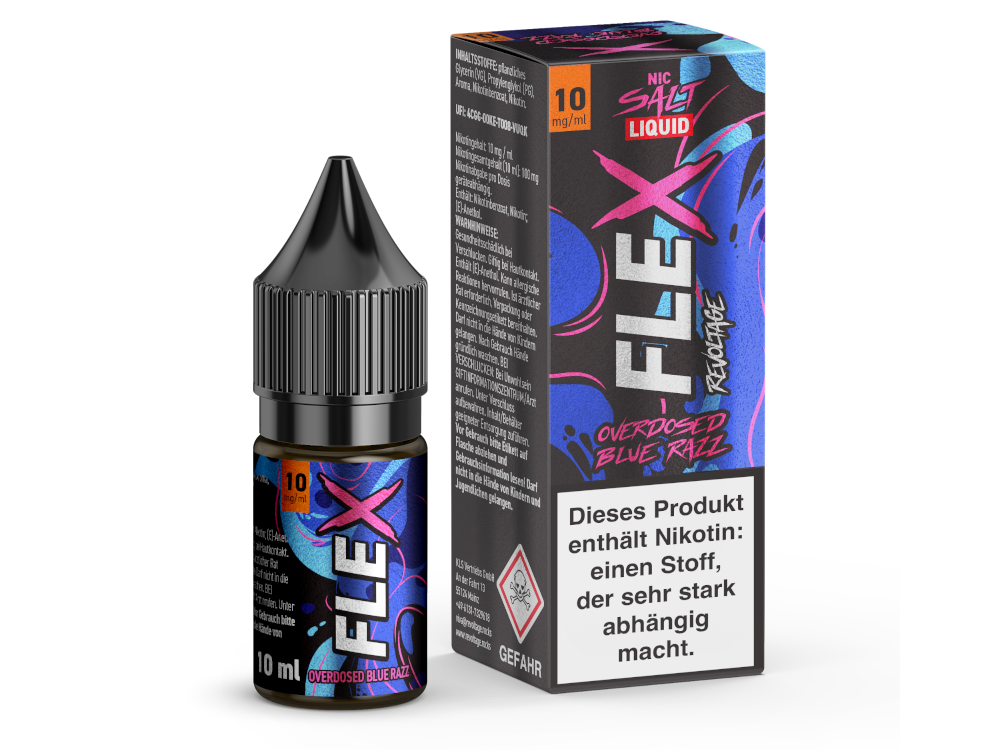 Revoltage - FLEX - Overdosed Blue Razz - Nikotinsalz Liquid 10 mg/ml 450er Packung