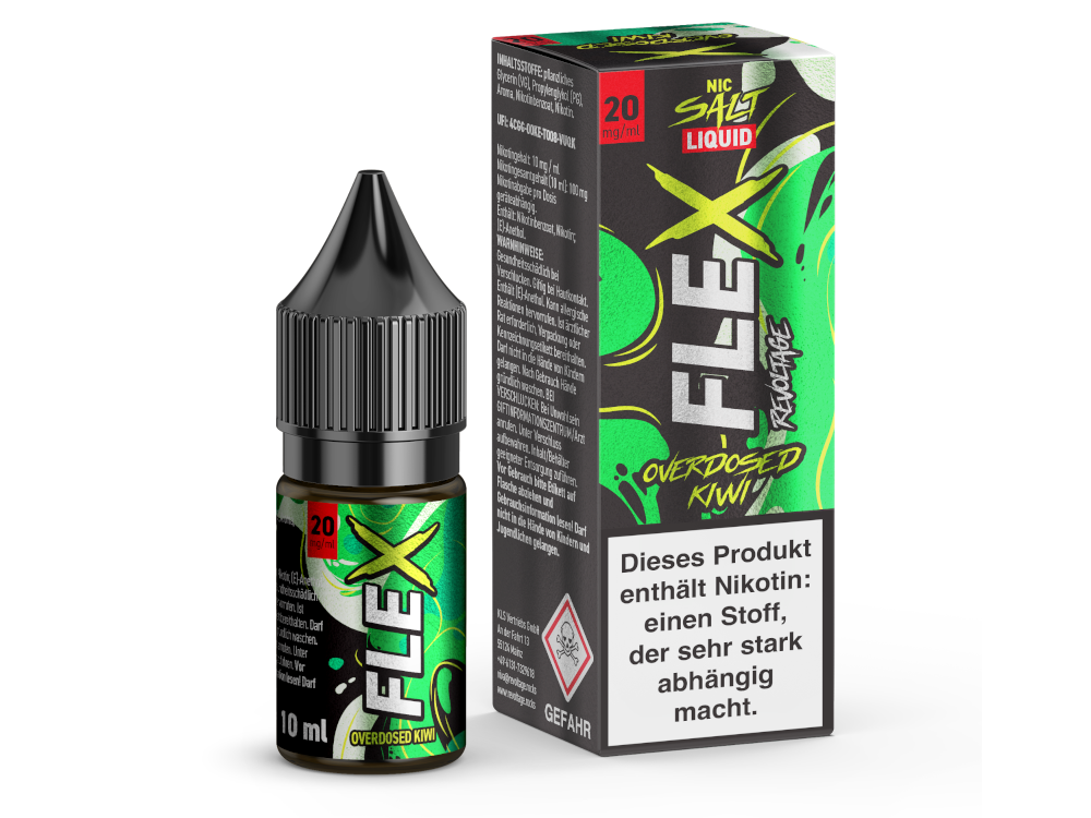 Revoltage - FLEX - Overdosed Kiwi - Nikotinsalz Liquid 20 mg/ml 15er Packung