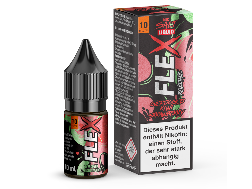 Revoltage - FLEX - Overdosed Kiwi Strawberry - Nikotinsalz Liquid 10 mg/ml 15er Packung