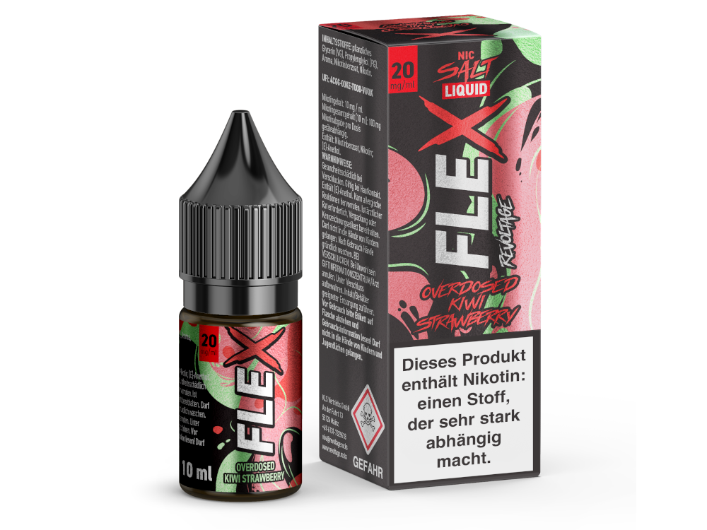 Revoltage - FLEX - Overdosed Kiwi Strawberry - Nikotinsalz Liquid 20 mg/ml 450er Packung