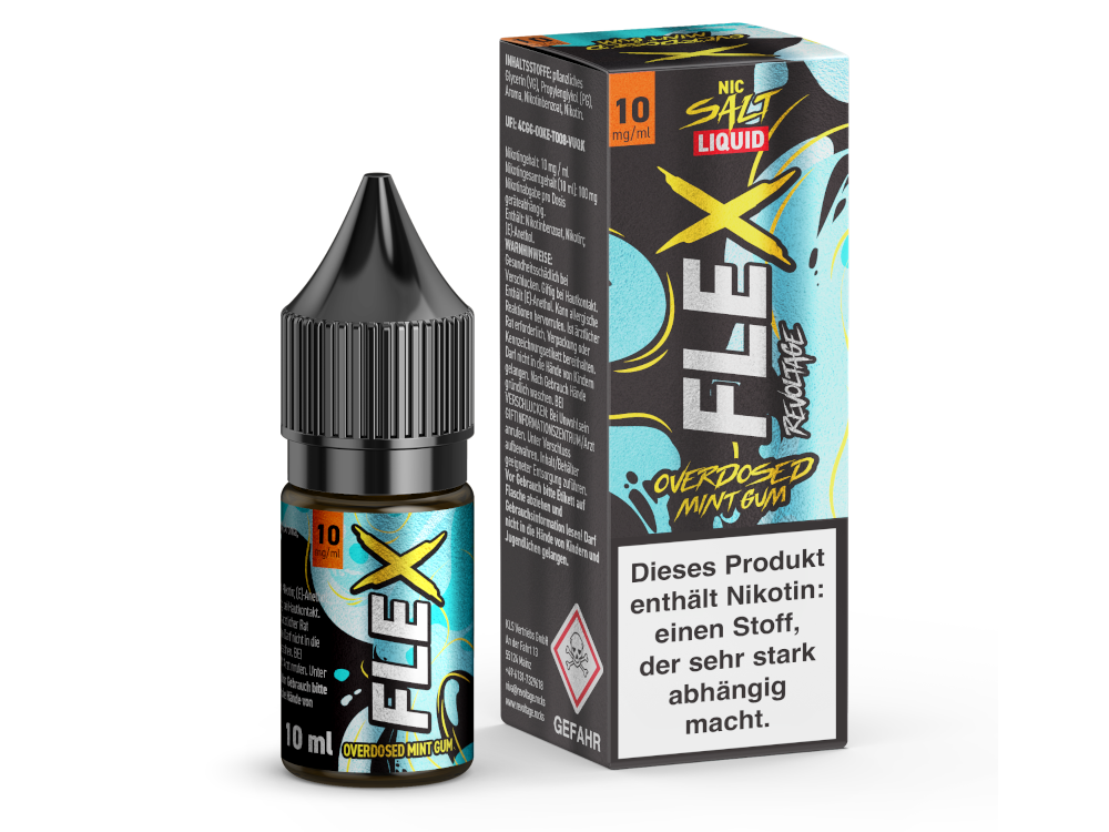 Revoltage - FLEX - Overdosed Mint Gum - Nikotinsalz Liquid 10 mg/ml 450er Packung