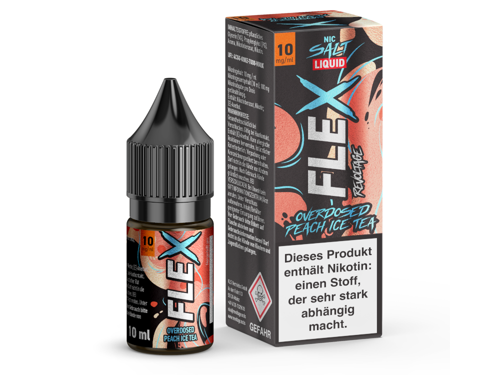 Revoltage - FLEX - Overdosed Peach Ice Tea - Nikotinsalz Liquid 10 mg/ml 15er Packung