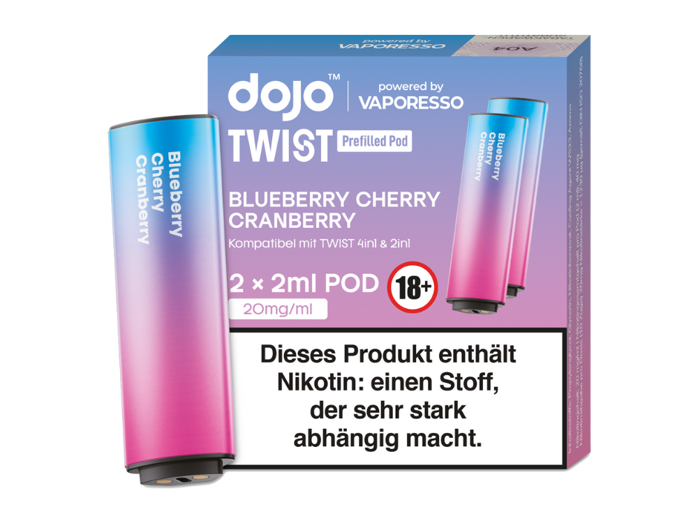 Vaporesso - Dojo - Twist Pod Blueberry Cherry Cranberry 20 mg/ml (2 Stück pro Packung)