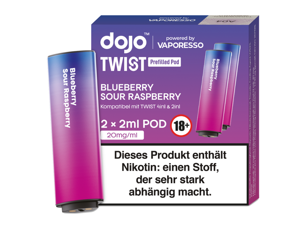 Vaporesso - Dojo - Twist Pod Blueberry Sour Raspberry 20 mg/ml (2 Stück pro Packung) 10er Packung