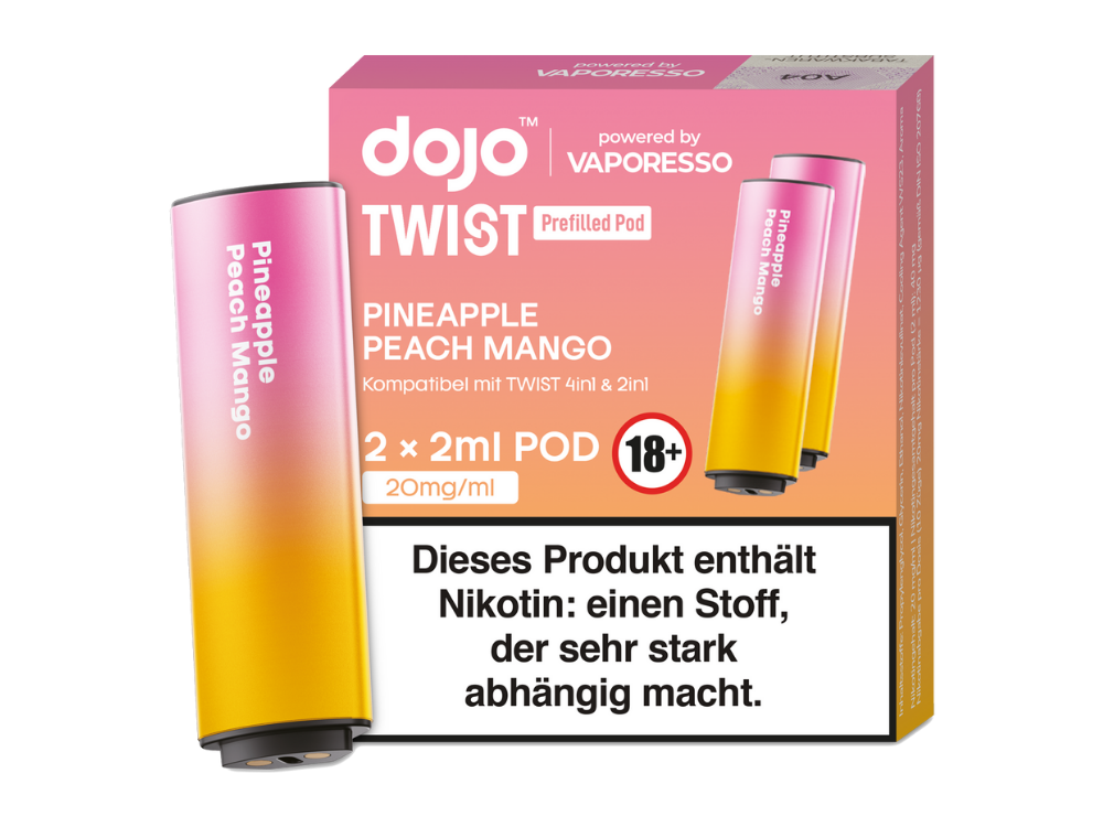Vaporesso - Dojo - Twist Pod Pineapple Peach Mango 20 mg/ml (2 Stück pro Packung) 10er Packung