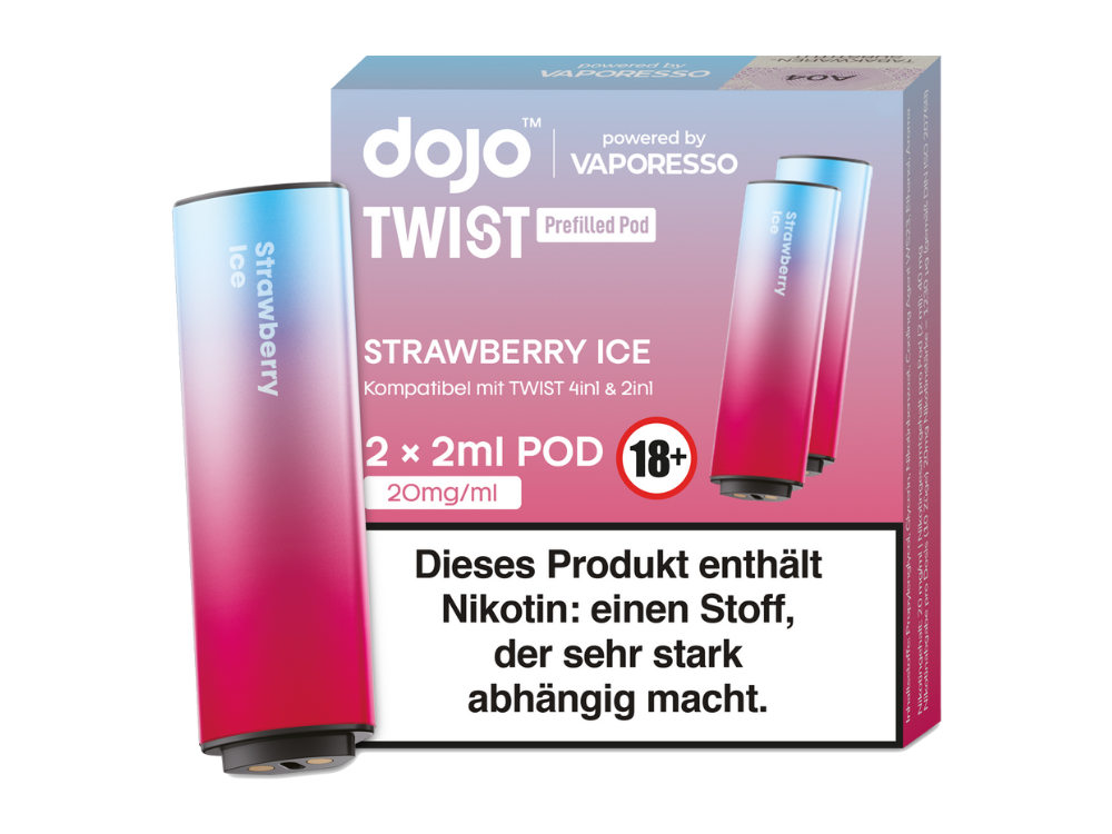 Vaporesso - Dojo - Twist Pod Strawberry Ice 20 mg/ml (2 Stück pro Packung)