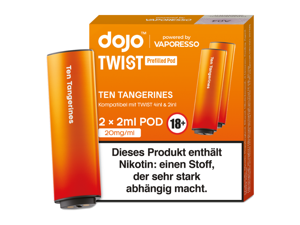 Vaporesso - Dojo - Twist Pod Ten Tangerines 20 mg/ml (2 Stück pro Packung)