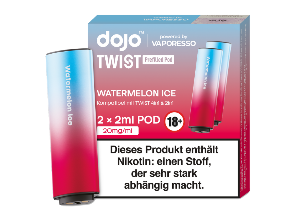 Vaporesso - Dojo - Twist Pod Watermelon Ice 20 mg/ml (2 Stück pro Packung) 10er Packung
