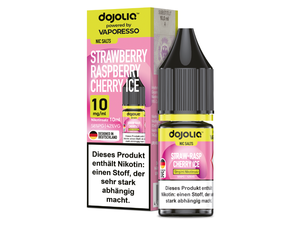 Vaporesso - Dojoliq - Strawberry Raspberry Cherry Ice - Nikotinsalz Liquid 10 mg/ml 200er Packung