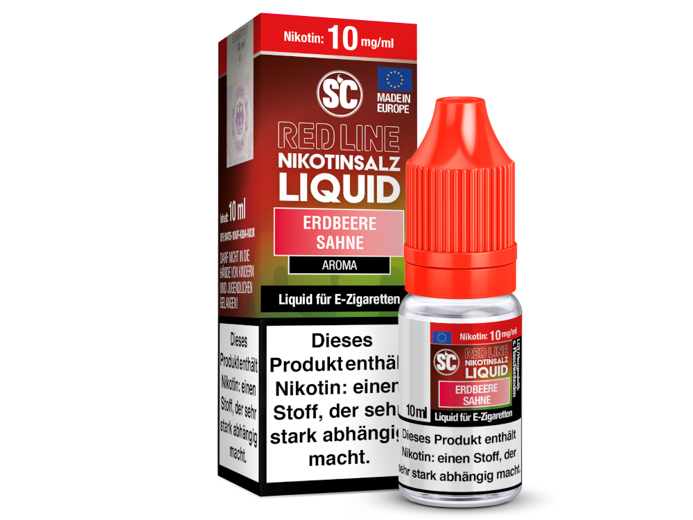 SC - Red Line - Erdbeere Sahne - Nikotinsalz Liquid 10 mg/ml 500er Packung