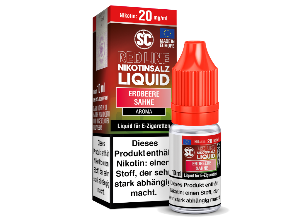 SC - Red Line - Erdbeere Sahne - Nikotinsalz Liquid 20 mg/ml 500er Packung