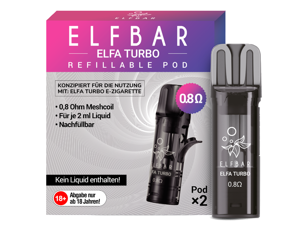 Elfbar - Elfa Turbo 0,8 Ohm Pod (2 Stück pro Packung) 400er Packung