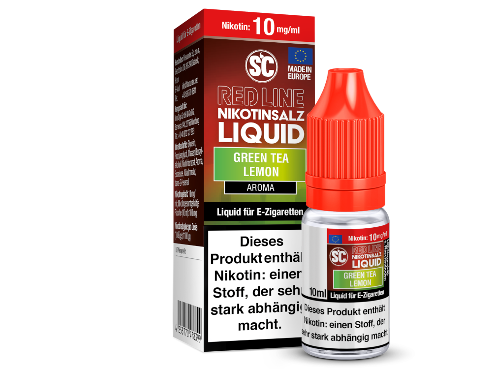 SC - Red Line - Green Tea Lemon - Nikotinsalz Liquid 10 mg/ml 500er Packung