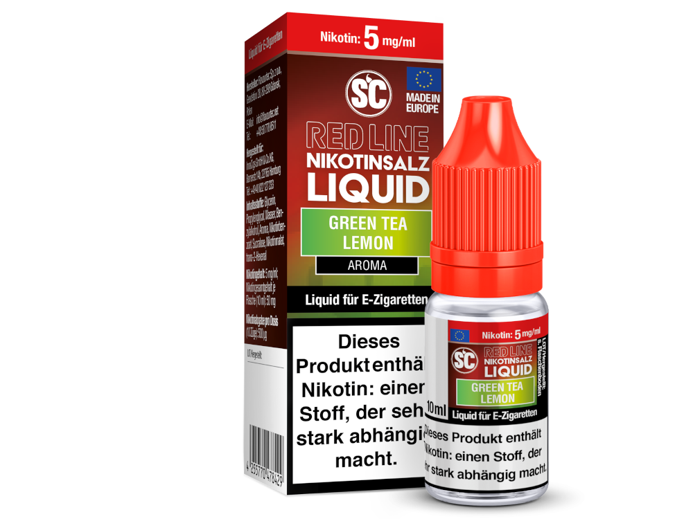 SC - Red Line - Green Tea Lemon - Nikotinsalz Liquid 5 mg/ml 500er Packung