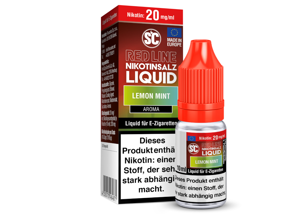 SC - Red Line - Lemon Mint - Nikotinsalz Liquid 20 mg/ml 500er Packung