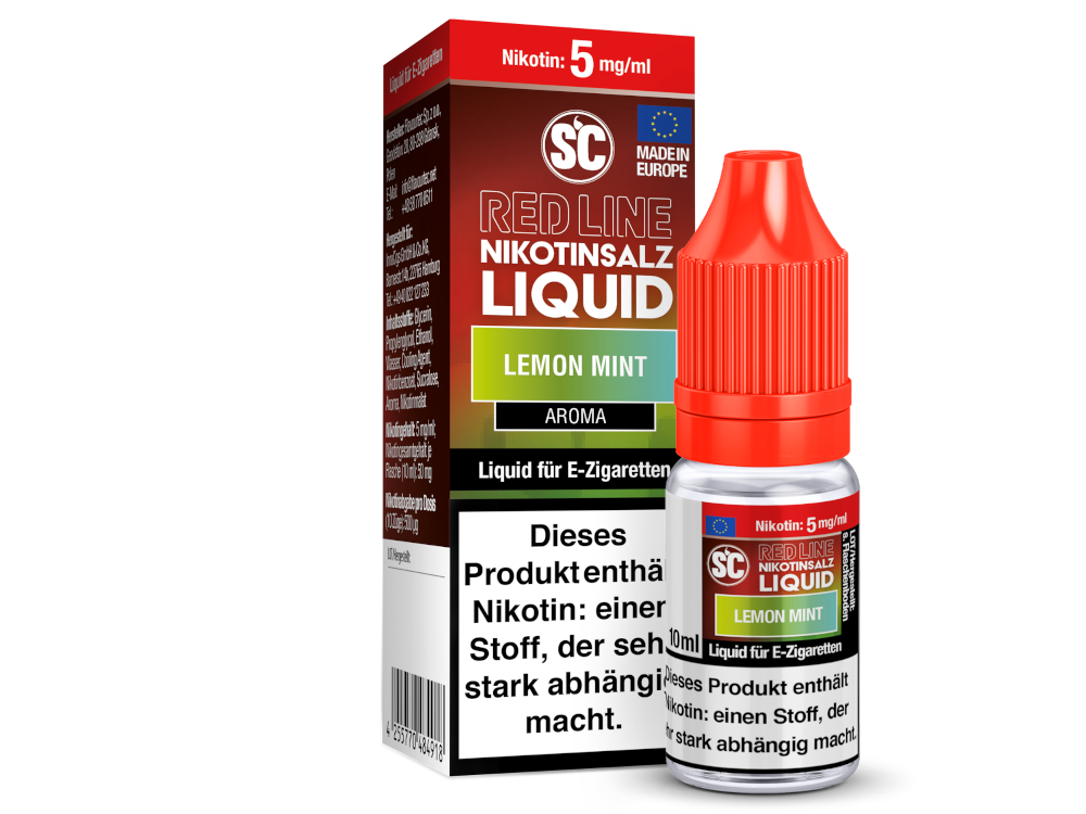 SC - Red Line - Lemon Mint - Nikotinsalz Liquid 5 mg/ml 500er Packung