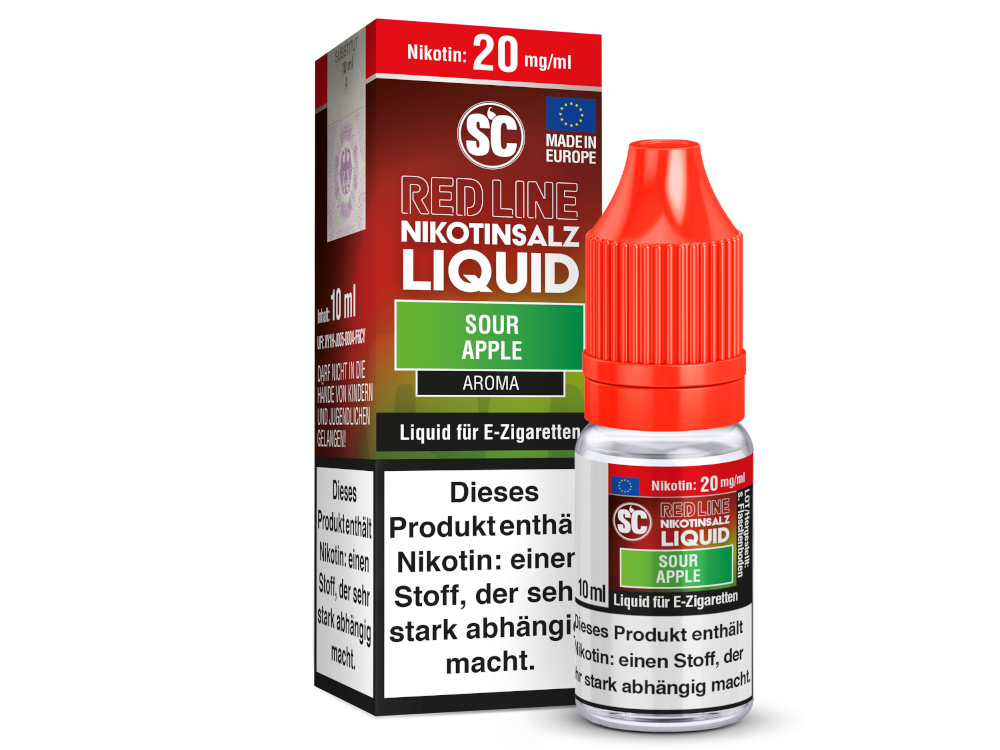 SC - Red Line - Sour Apple - Nikotinsalz Liquid 20 mg/ml 10er Packung