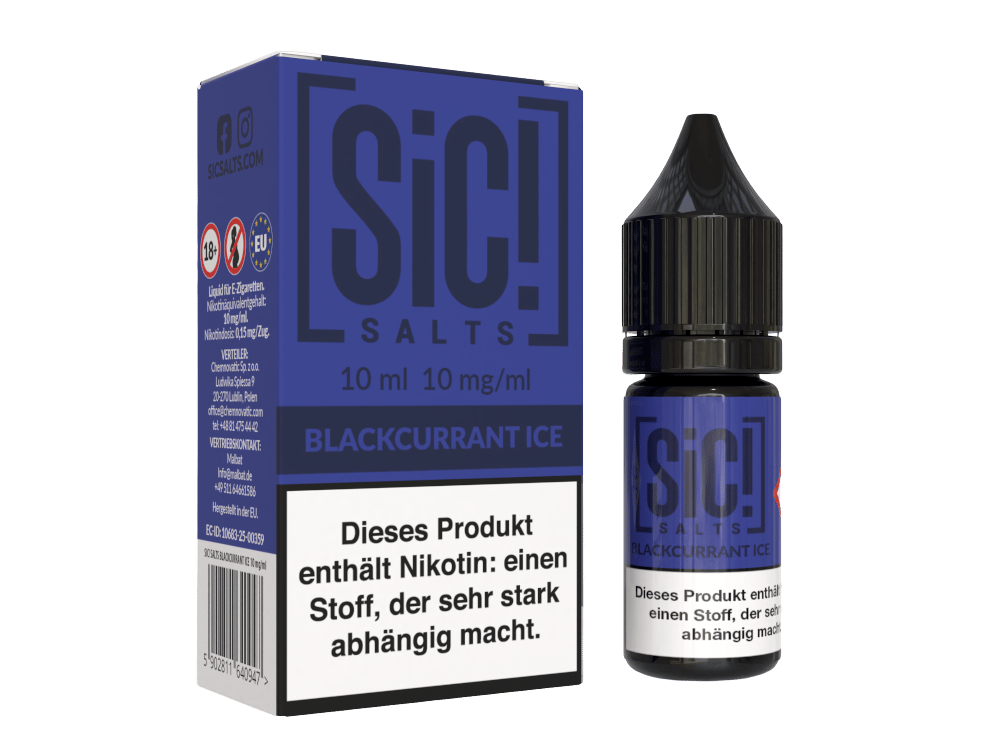 SiC! Salts - Blackcurrant Ice - Nikotinsalz Liquid 10 mg/ml 5er Packung