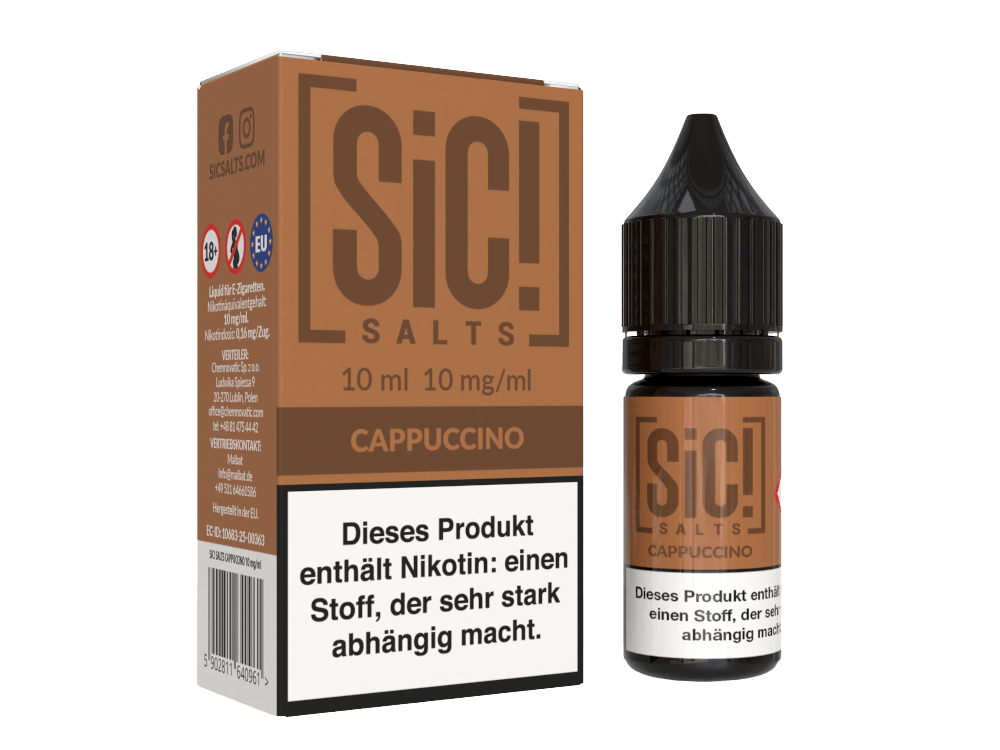 SiC! Salts - Cappuccino - Nikotinsalz Liquid 10 mg/ml 5er Packung