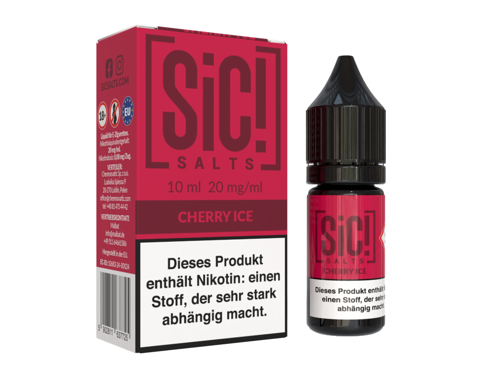 SiC! Salts - Cherry Ice - Nikotinsalz Liquid 20 mg/ml 5er Packung