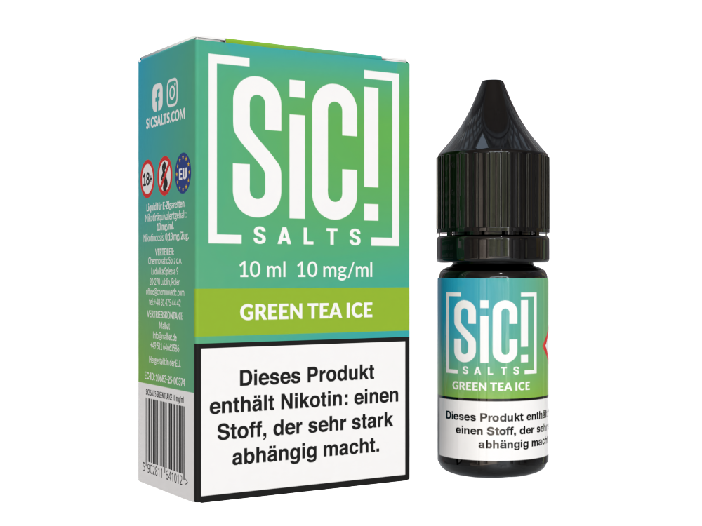 SiC! Salts - Green Tea Ice - Nikotinsalz Liquid 10 mg/ml 5er Packung